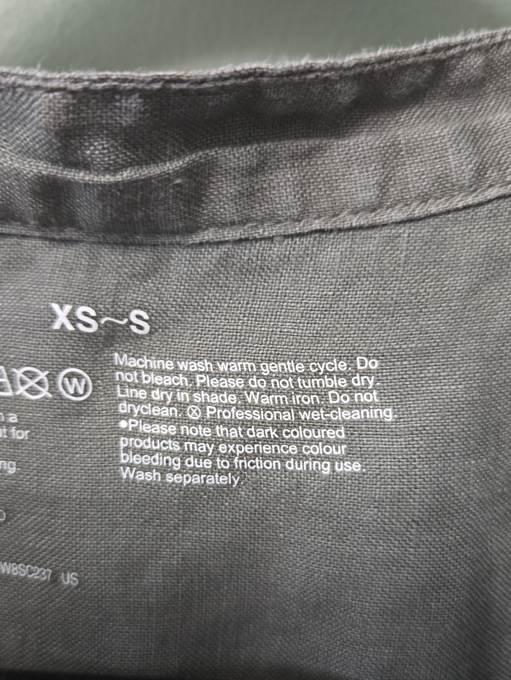 Muji Gray Linen Band-Collar Button-Down Shirt XS - S - Picture 4 of 4
